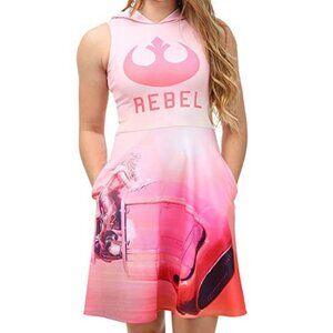 Star Wars Juniors Pink Hooded Rebel Dress Rey Large Fandom Cosplay